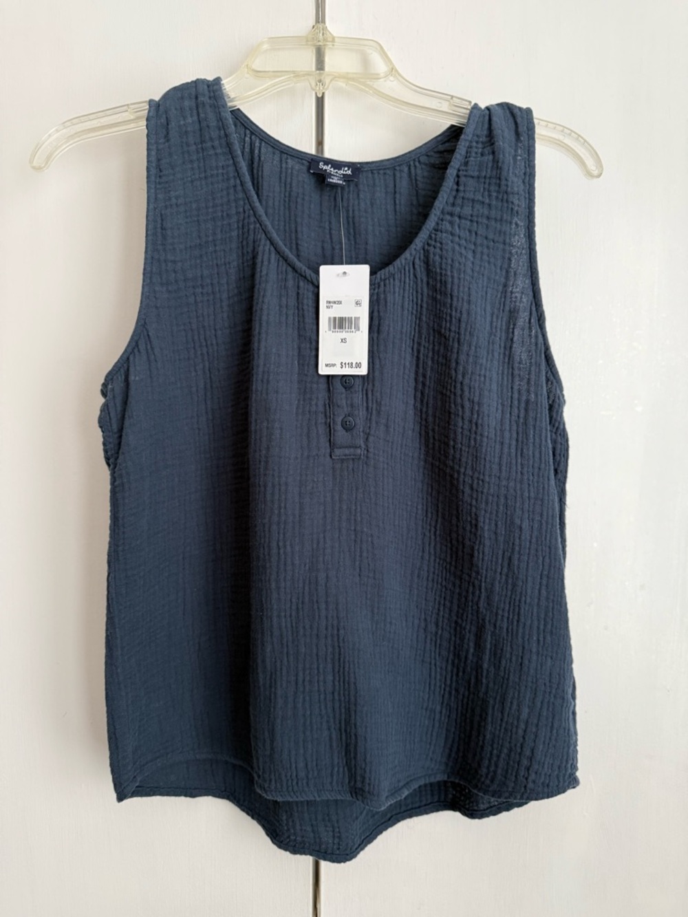 Splendid Navy Gauze Tank Top